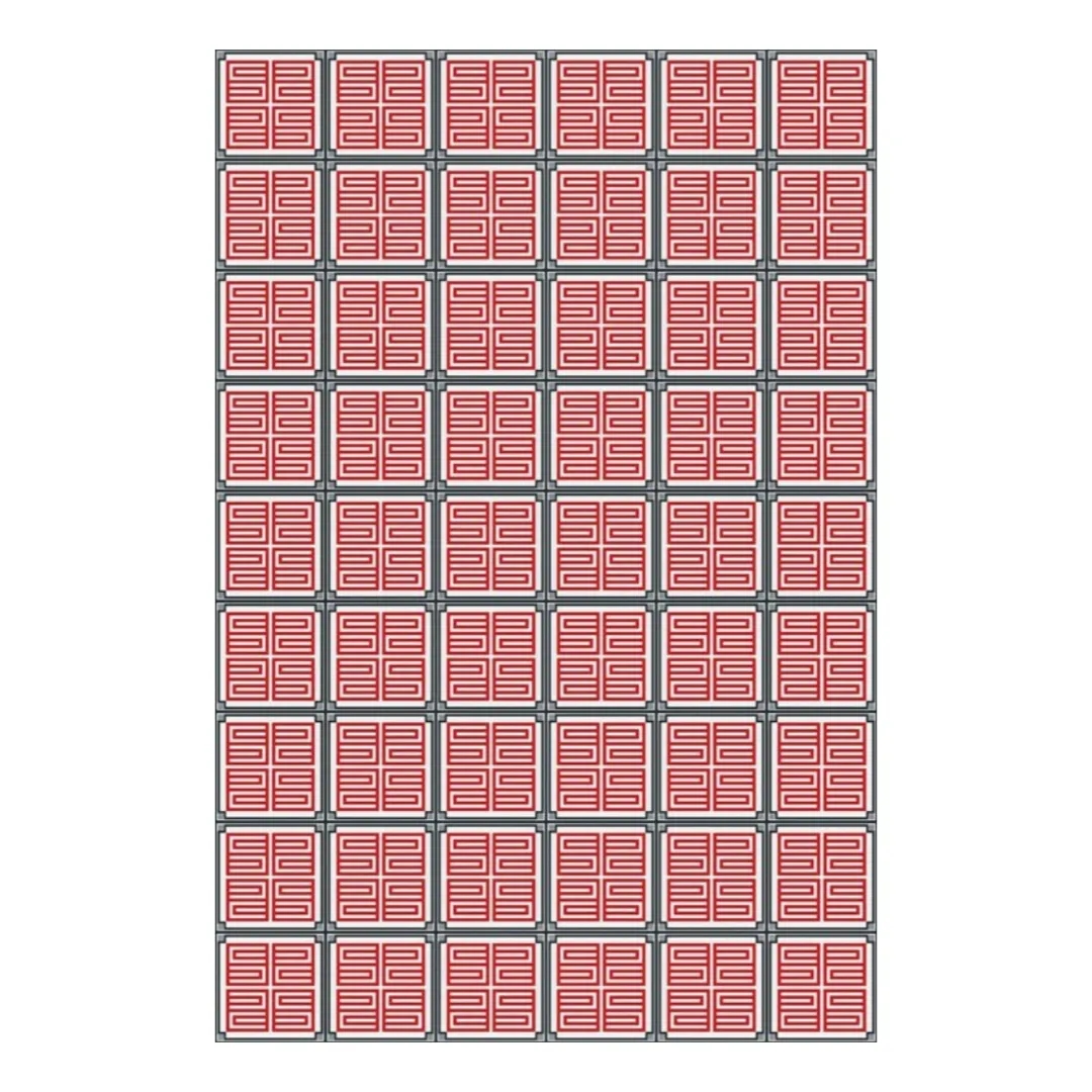 C H Designs "Red Letter" Vinyl Floorcloth - Spicher & Co.
