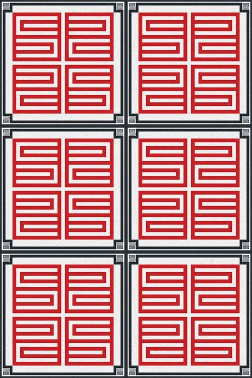C H Designs "Red Letter" Vinyl Floorcloth - Spicher & Co.