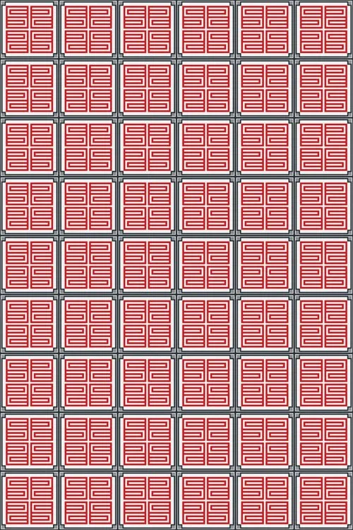 C H Designs "Red Letter" Vinyl Floorcloth - Spicher & Co.