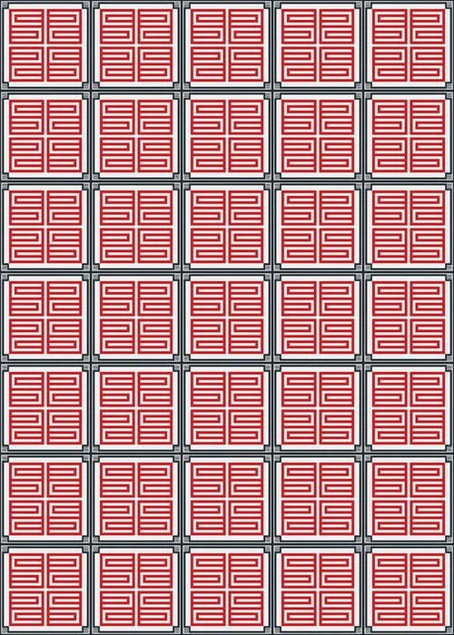 C H Designs "Red Letter" Vinyl Floorcloth - Spicher & Co.