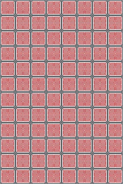 C H Designs "Red Letter" Vinyl Floorcloth - Spicher & Co.