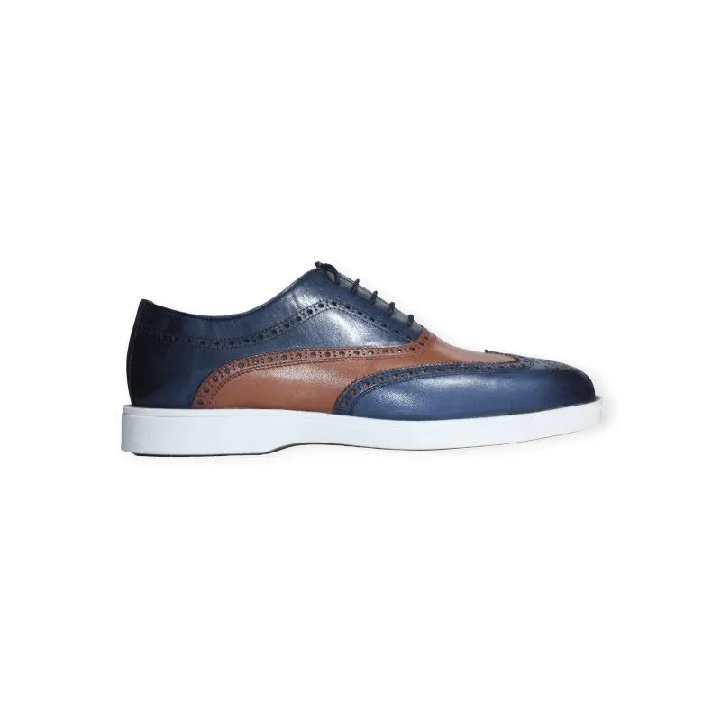 Calvano Casual Shoes Navy/Brown