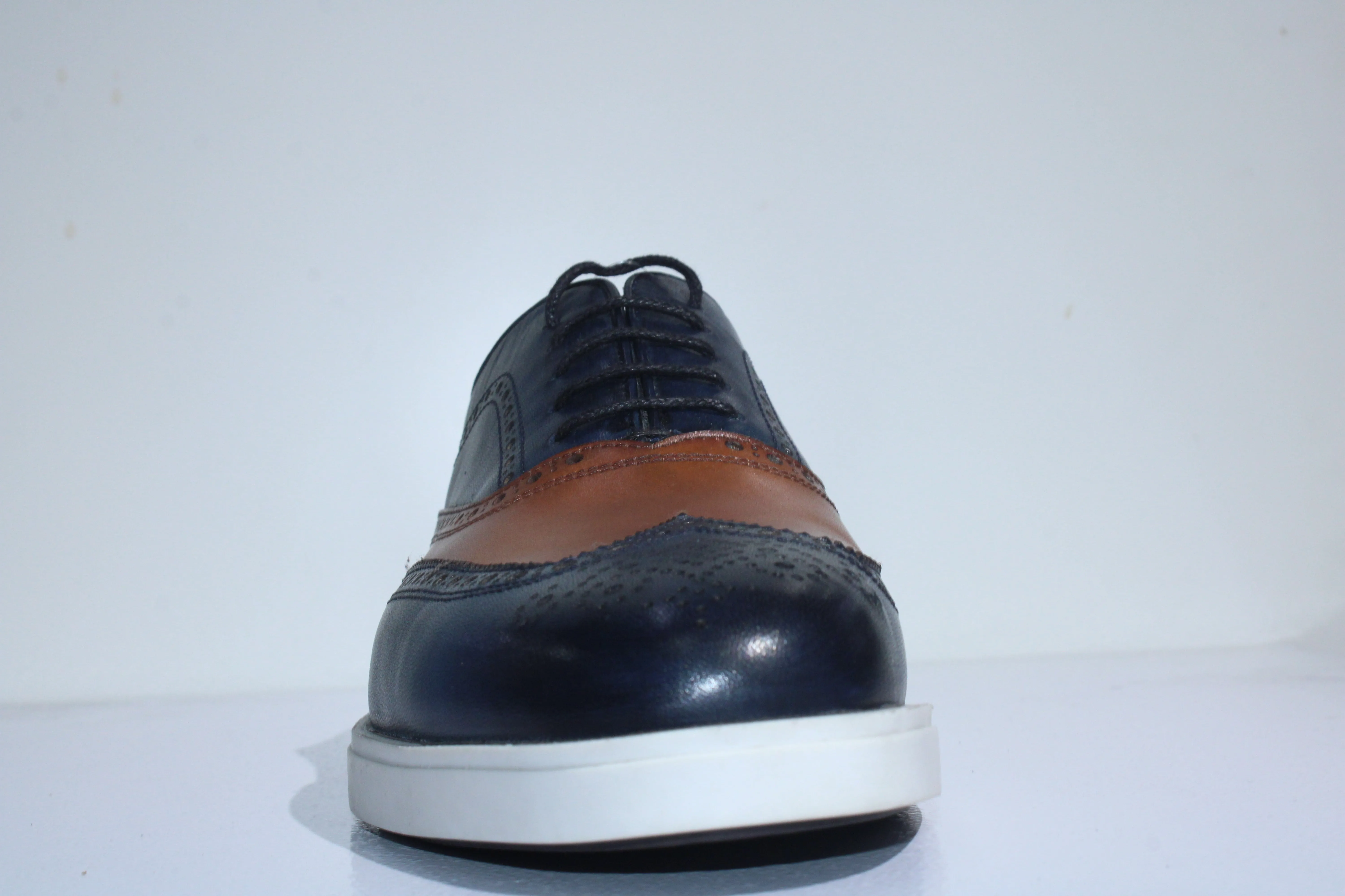 Calvano Casual Shoes Navy/Brown
