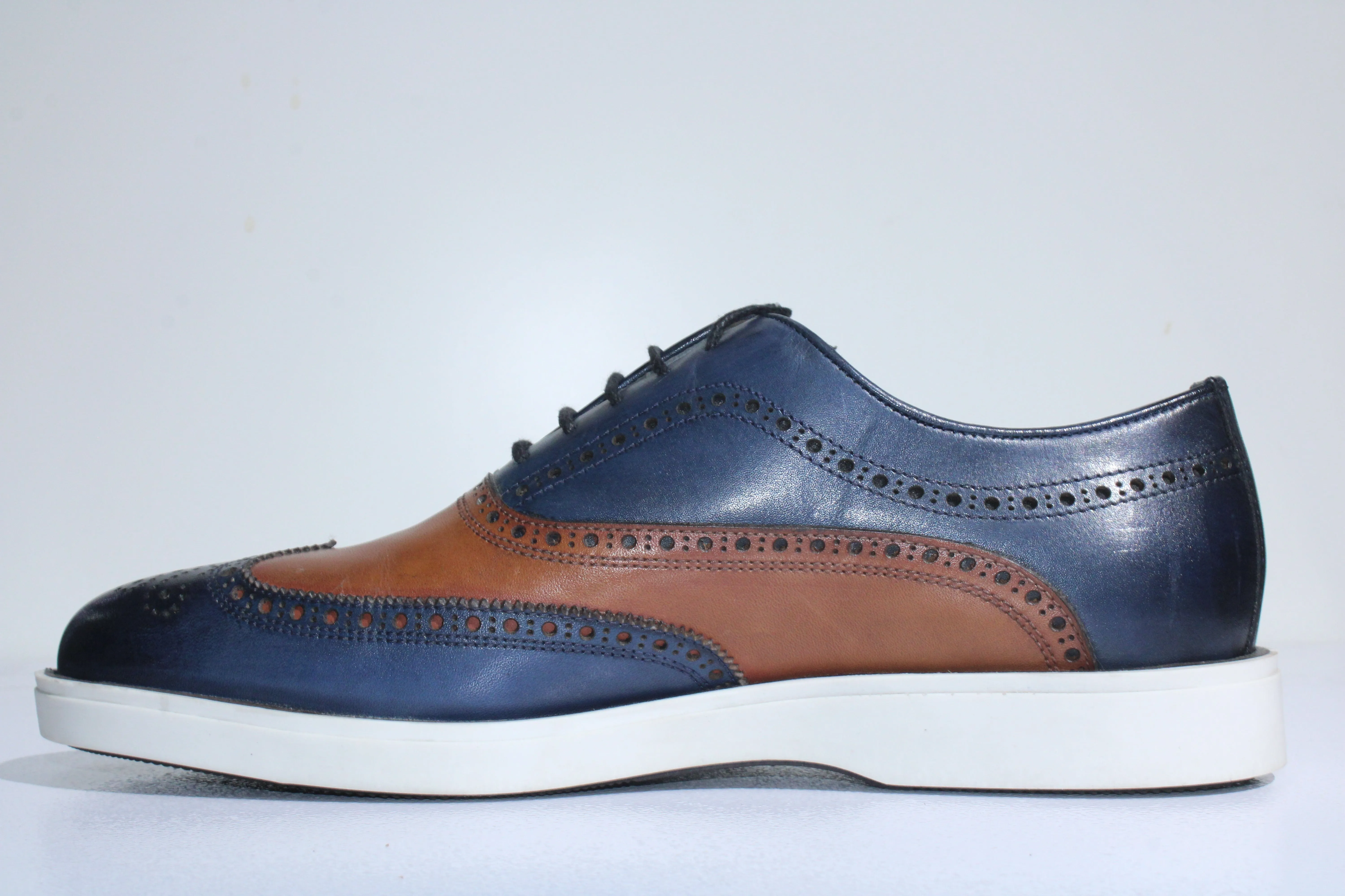 Calvano Casual Shoes Navy/Brown
