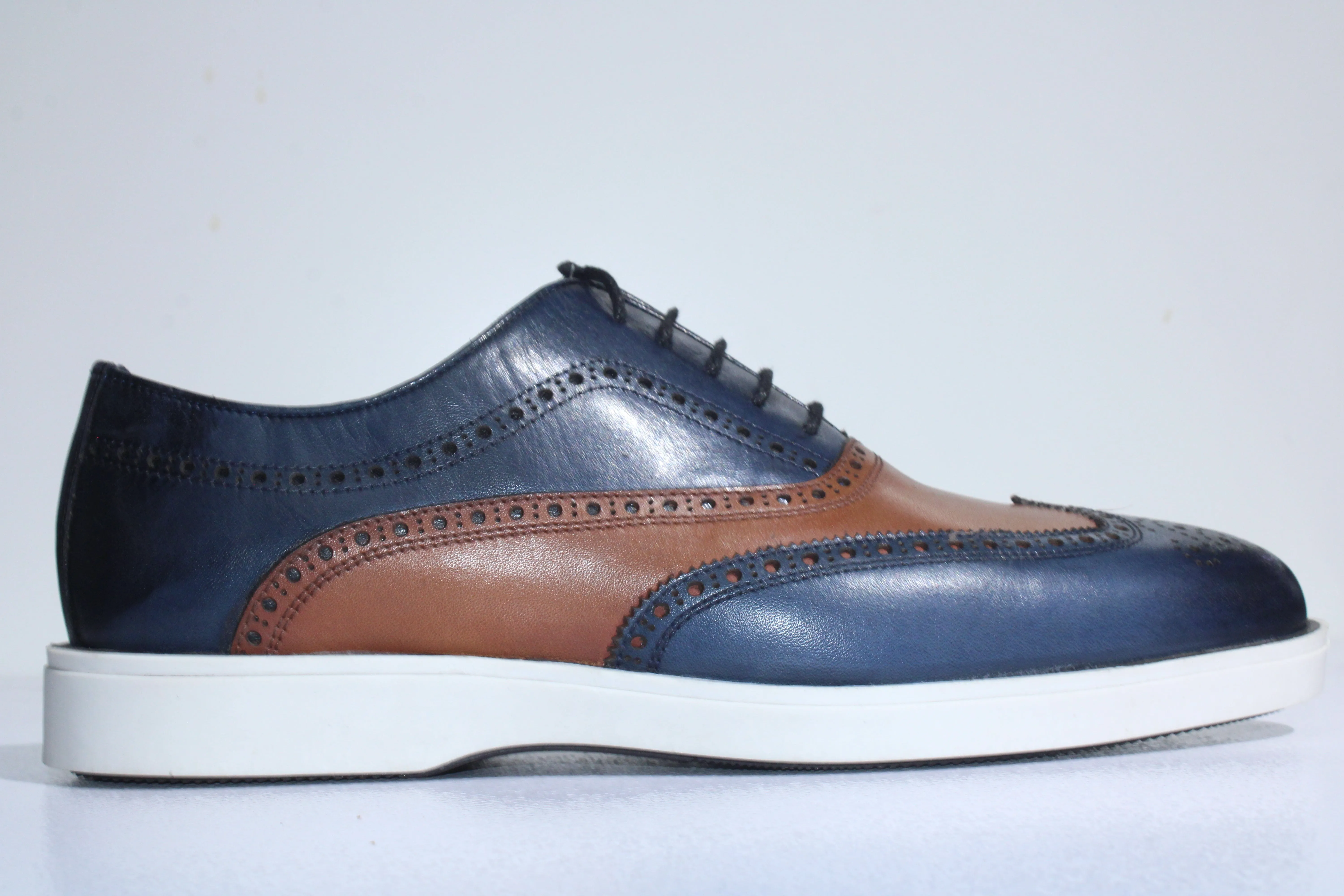 Calvano Casual Shoes Navy/Brown