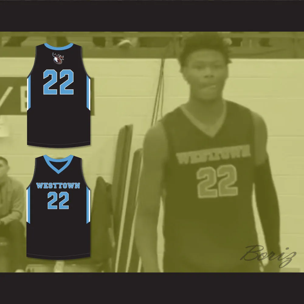 Cam Reddish 22 Westtown School Moose Black Basketball Jersey 1