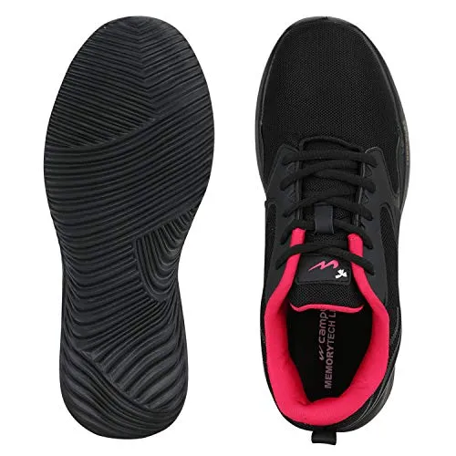 Campus Women's Noor Plus BLK/Rani Running Shoes 6-UK