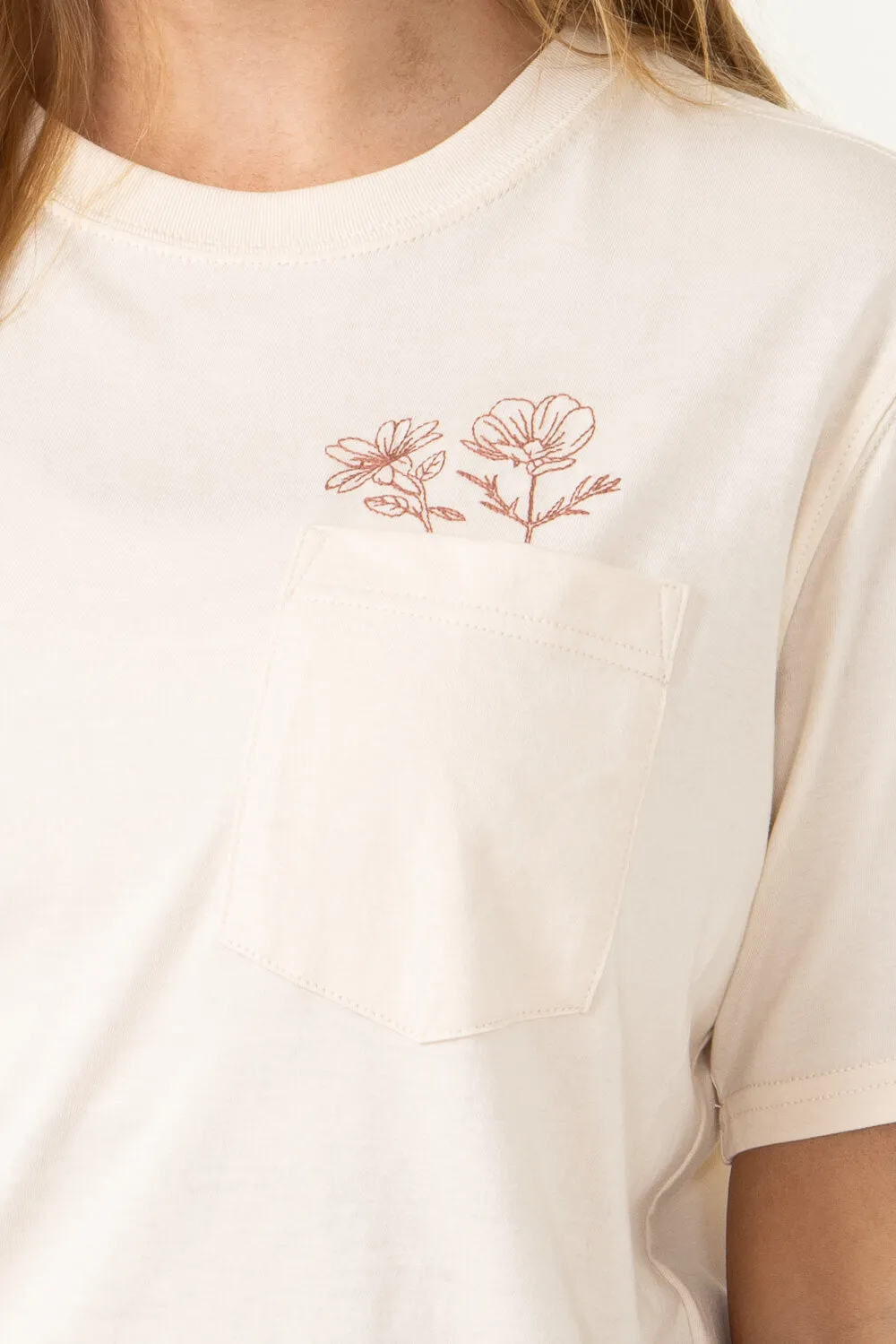 Carhartt Loose Fit Lightweight Flower Pocket T-Shirt for Women in Oatmeal | 106174-W26