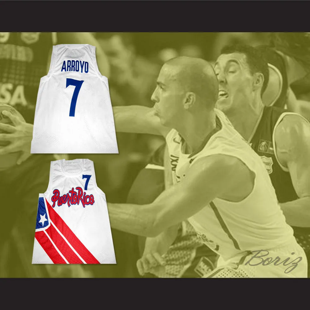 Carlos Arroyo 7 Puerto Rico White Basketball Jersey