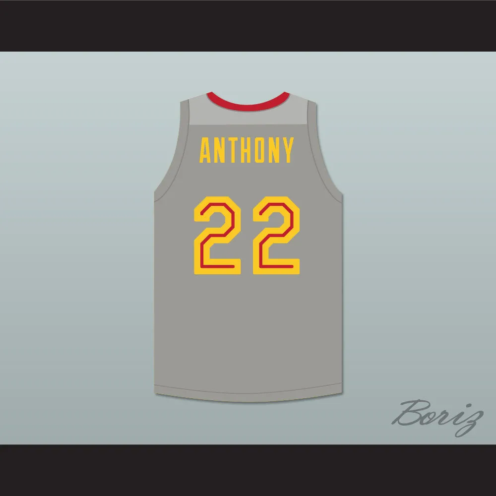 Carmelo Anthony 22 Oak Hill Academy Gray Basketball Jersey