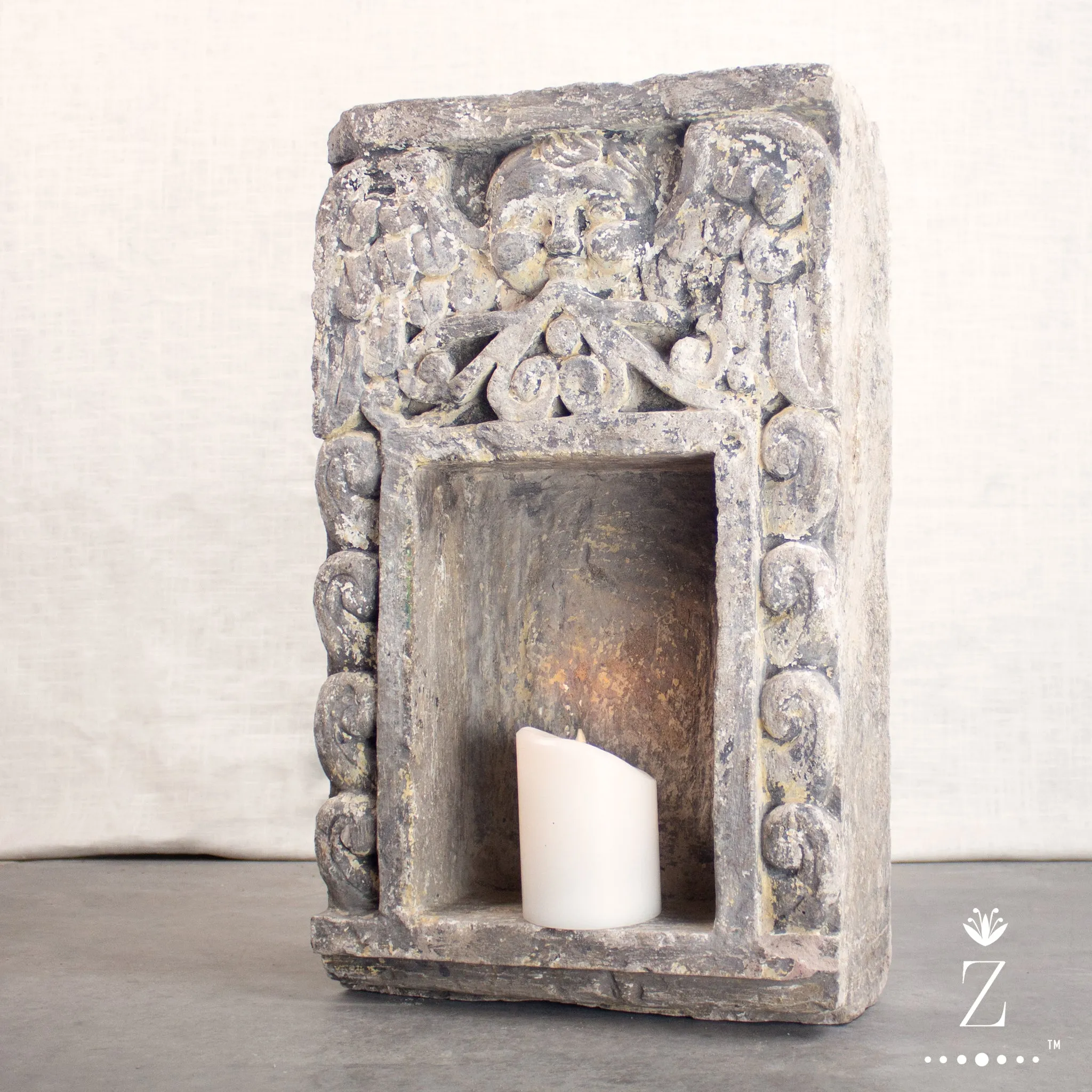 Carved Stone Niche Retablo, Large