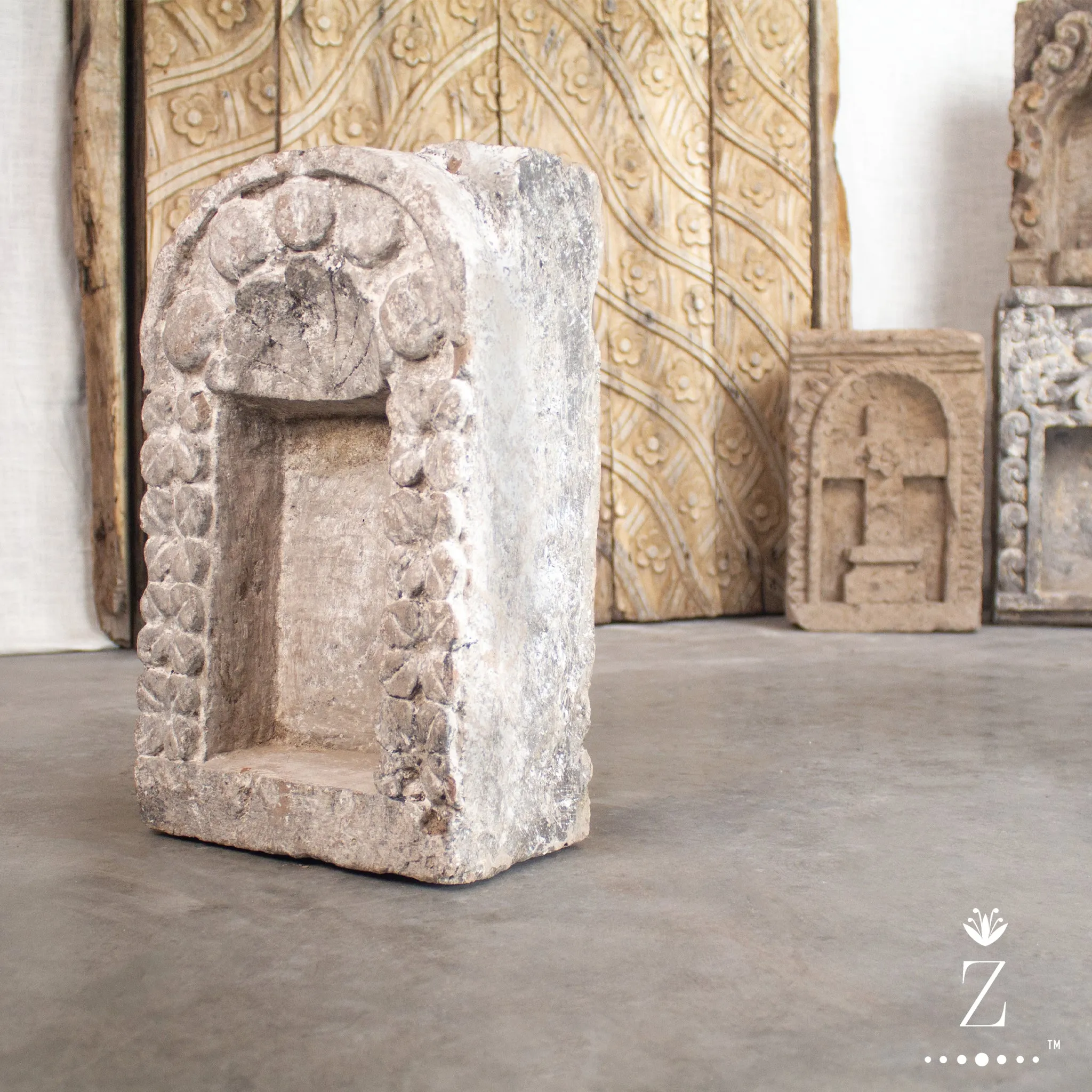 Carved Stone Niche Shelf