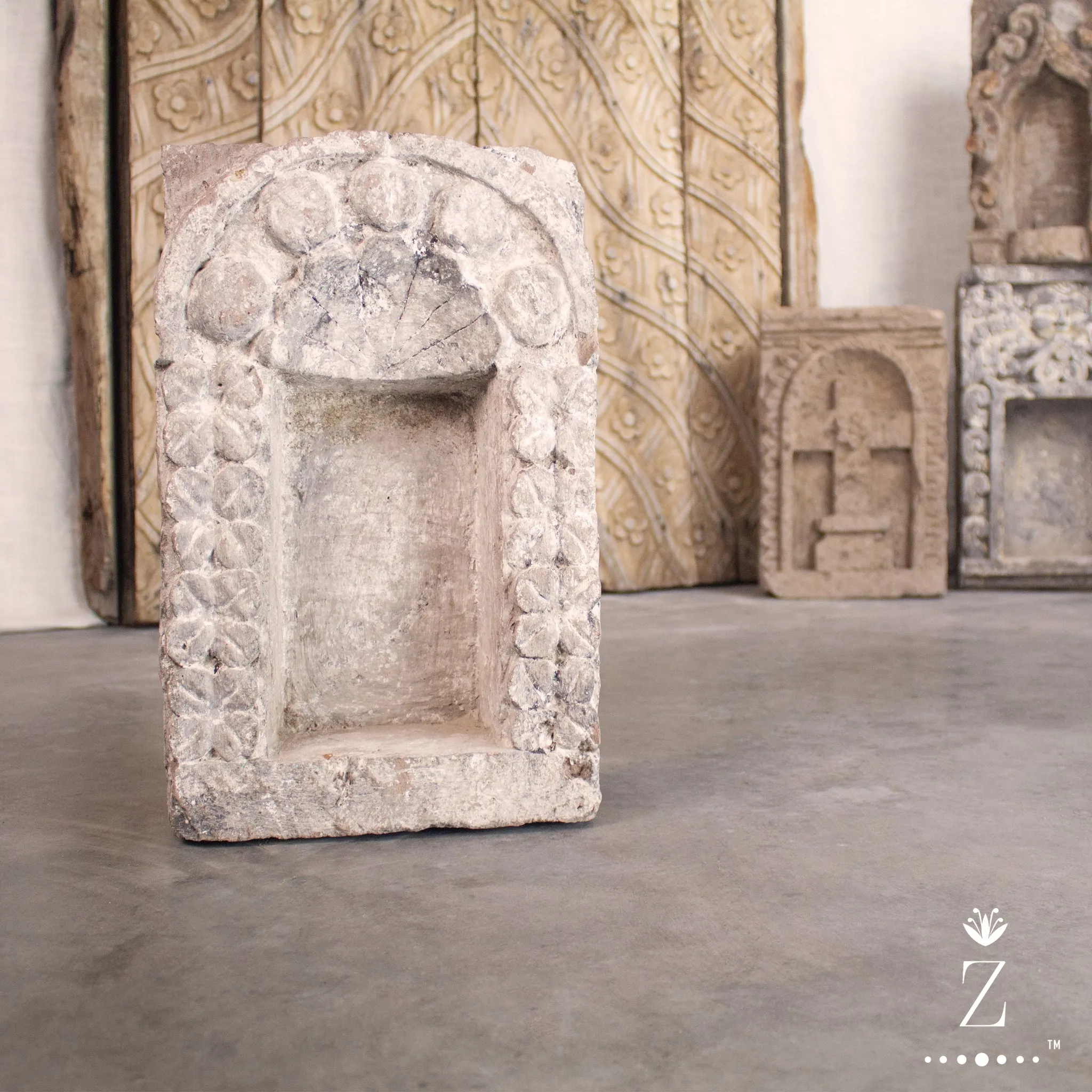 Carved Stone Niche Shelf