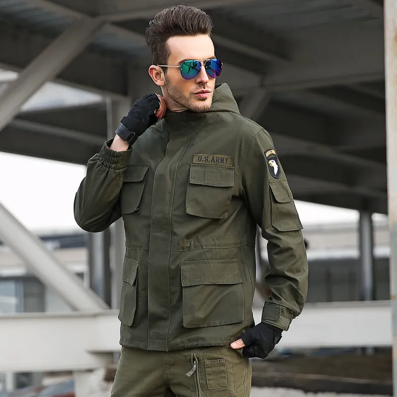 Casual Style Fleece Hooded Men Outdoor Jacket