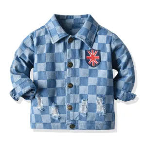 Casual Toddler Baby Ripped Denim Kids Button Jeans Jacket