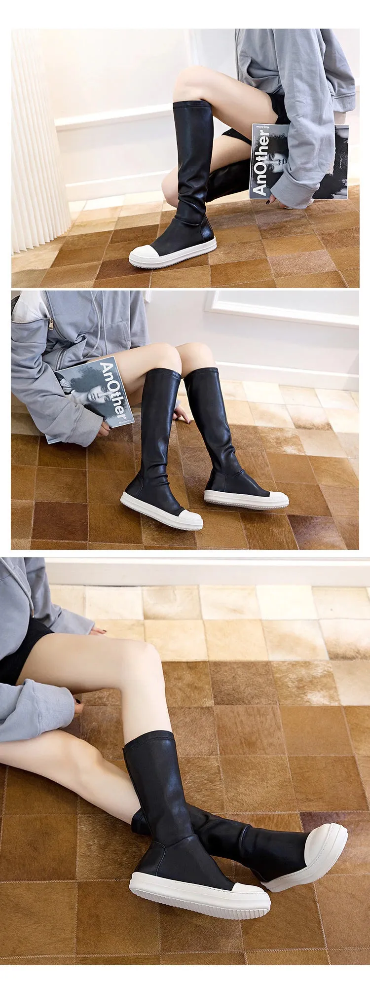 Casual Women Boots Black Over the Knee Boots