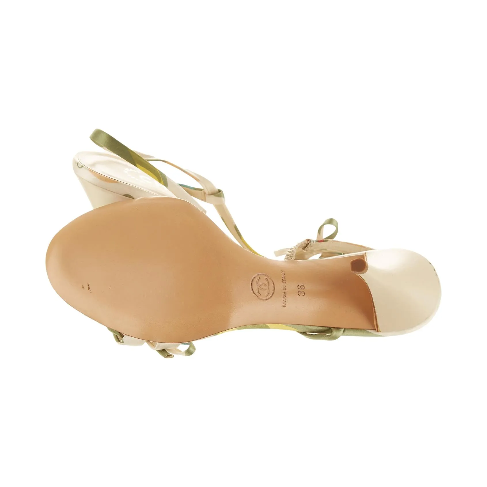 Chanel Pastel Print Slingback Heels
