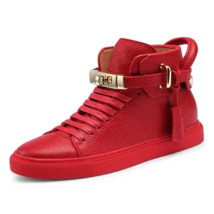Chaussures luxe chic relief croco classe pour homme /  Men Embossed Crocodile High Top Sneakers