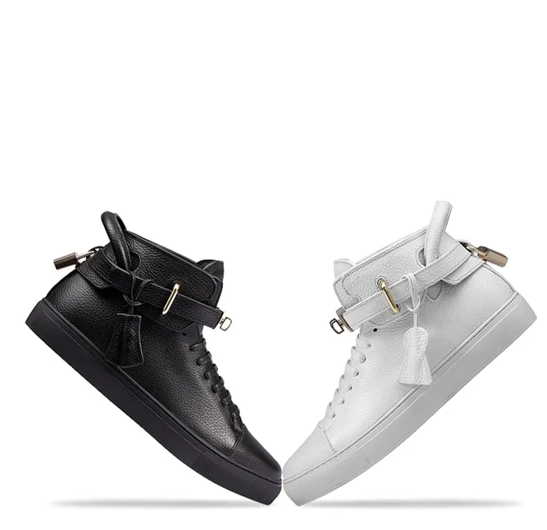 Chaussures luxe chic relief croco classe pour homme /  Men Embossed Crocodile High Top Sneakers