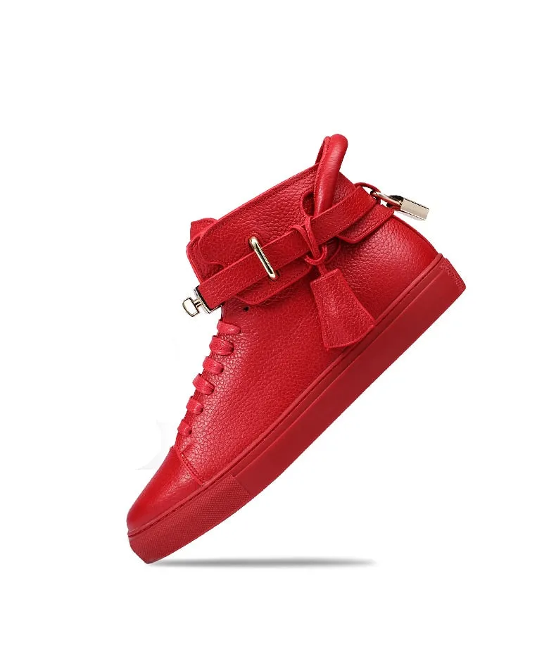 Chaussures luxe chic relief croco classe pour homme /  Men Embossed Crocodile High Top Sneakers