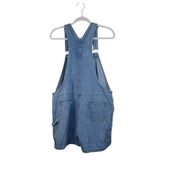 Cherokee Vintage Stripe Shortall Overalls L Cotton Outdoor Garden