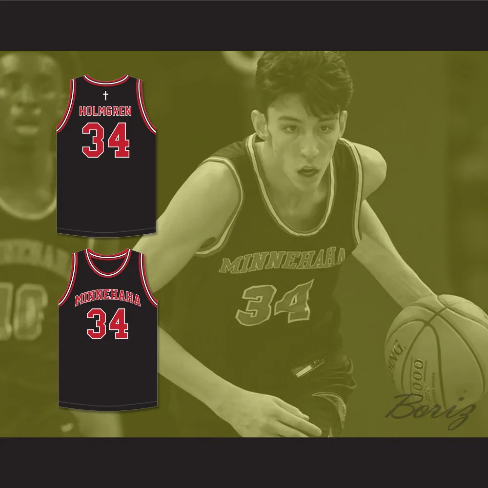 Chet Holmgren 34 Minnehaha Academy Redhawks Black Basketball Jersey 2