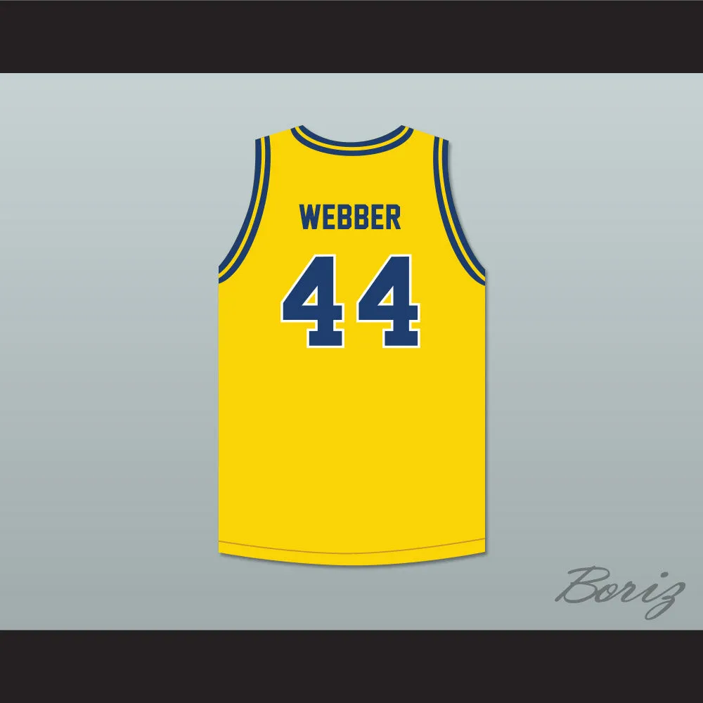 Chris Webber 44 Detroit Country Day School Yellowjackets Yellow Basketball Jersey
