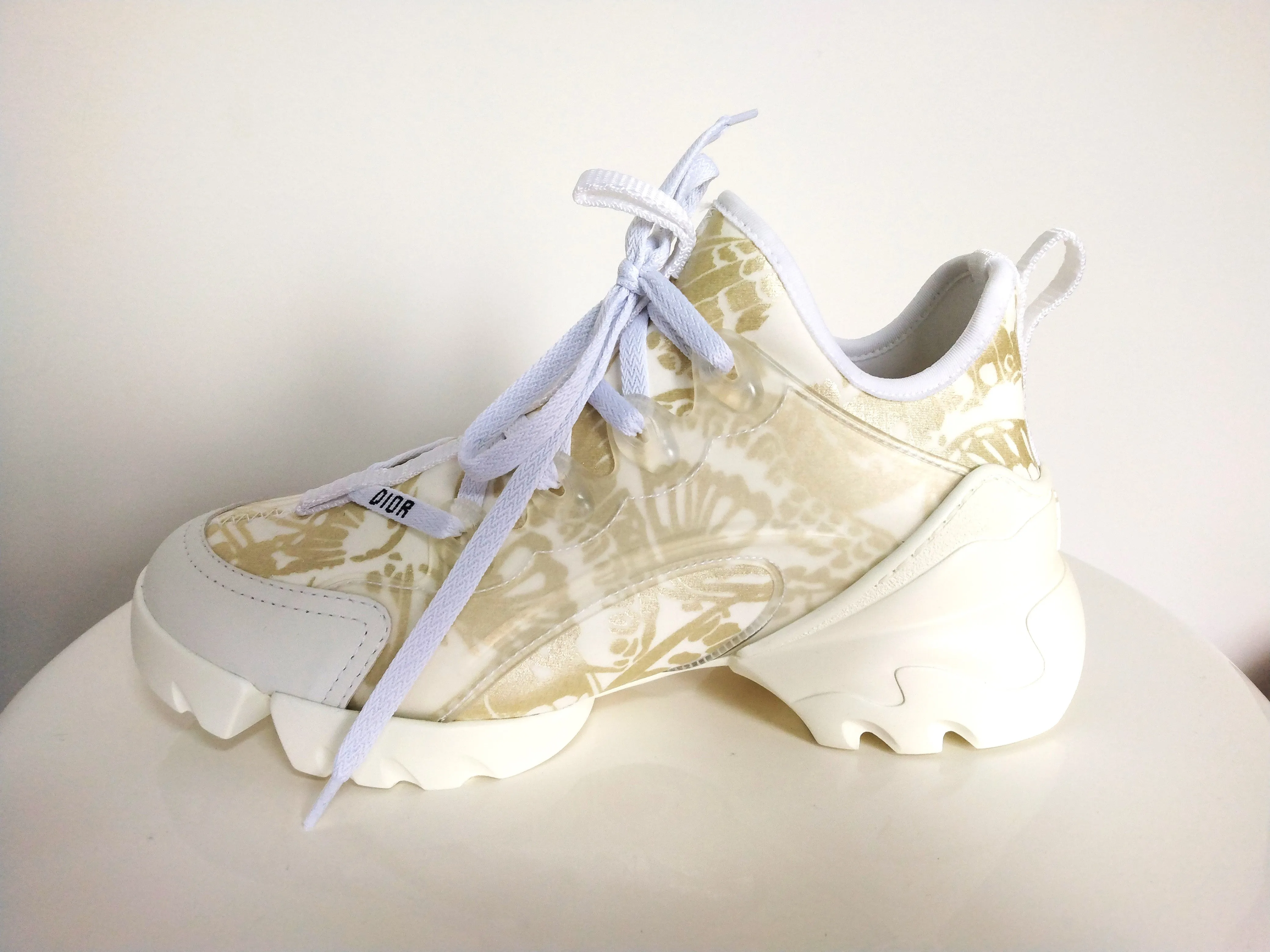 Christian Dior Ivory/Gold D-Connect Sneaker