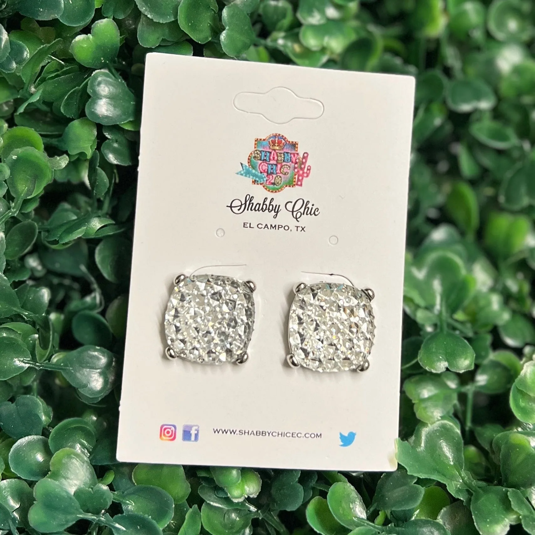 Clear Pave Earrings