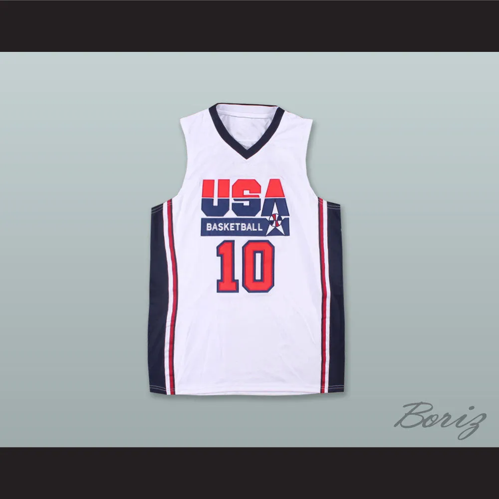 Clyde Drexler 4 USA White Basketball Jersey