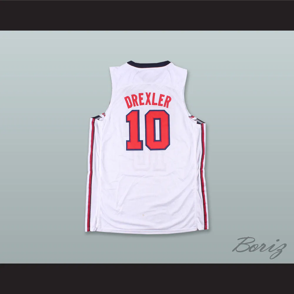 Clyde Drexler 4 USA White Basketball Jersey