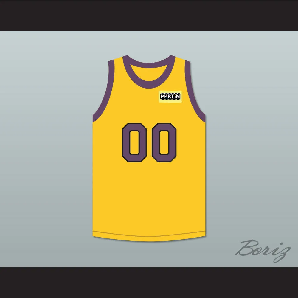 Cole Brown 00 Yellow Basketball Jersey with Martin Patch