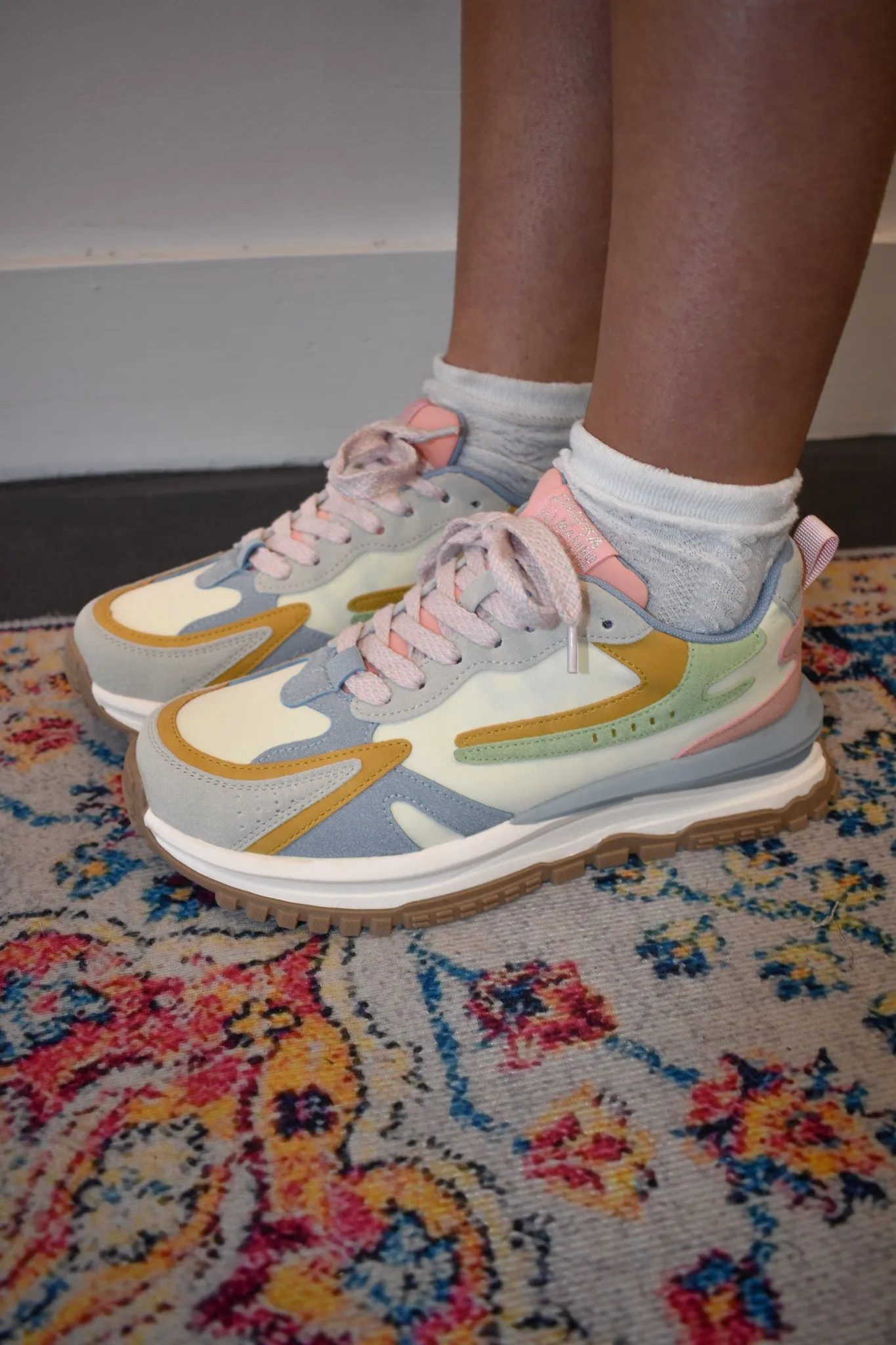 Color Block Chunky Sneakers- Pastel