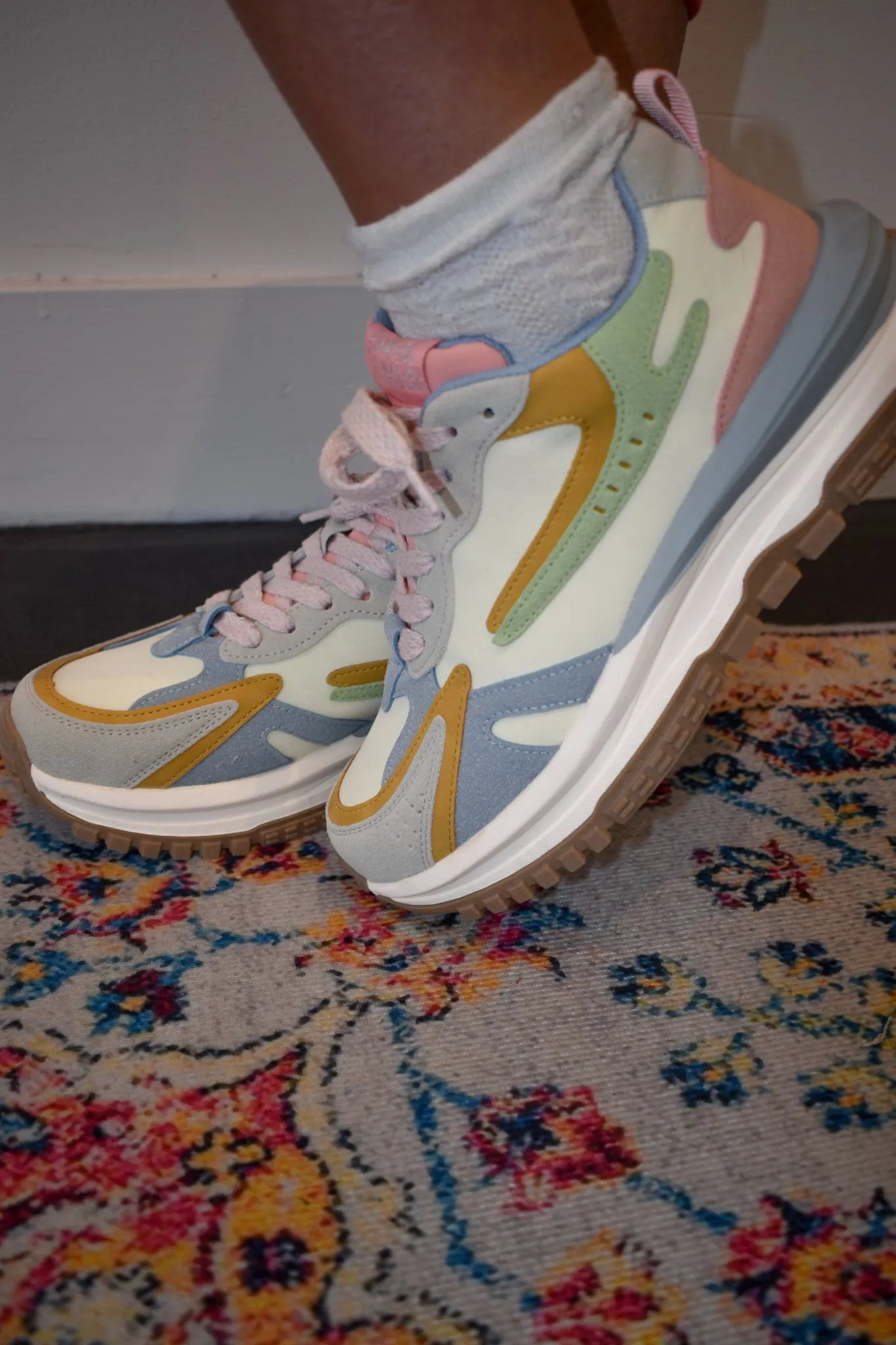Color Block Chunky Sneakers- Pastel