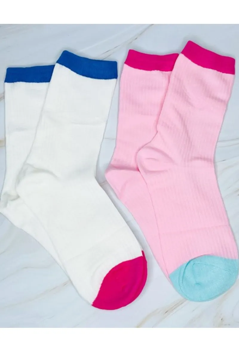 Color Block Socks Set Of 2
