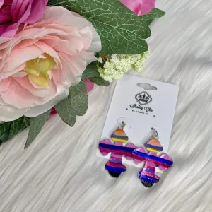 Colorful Cross Earrings