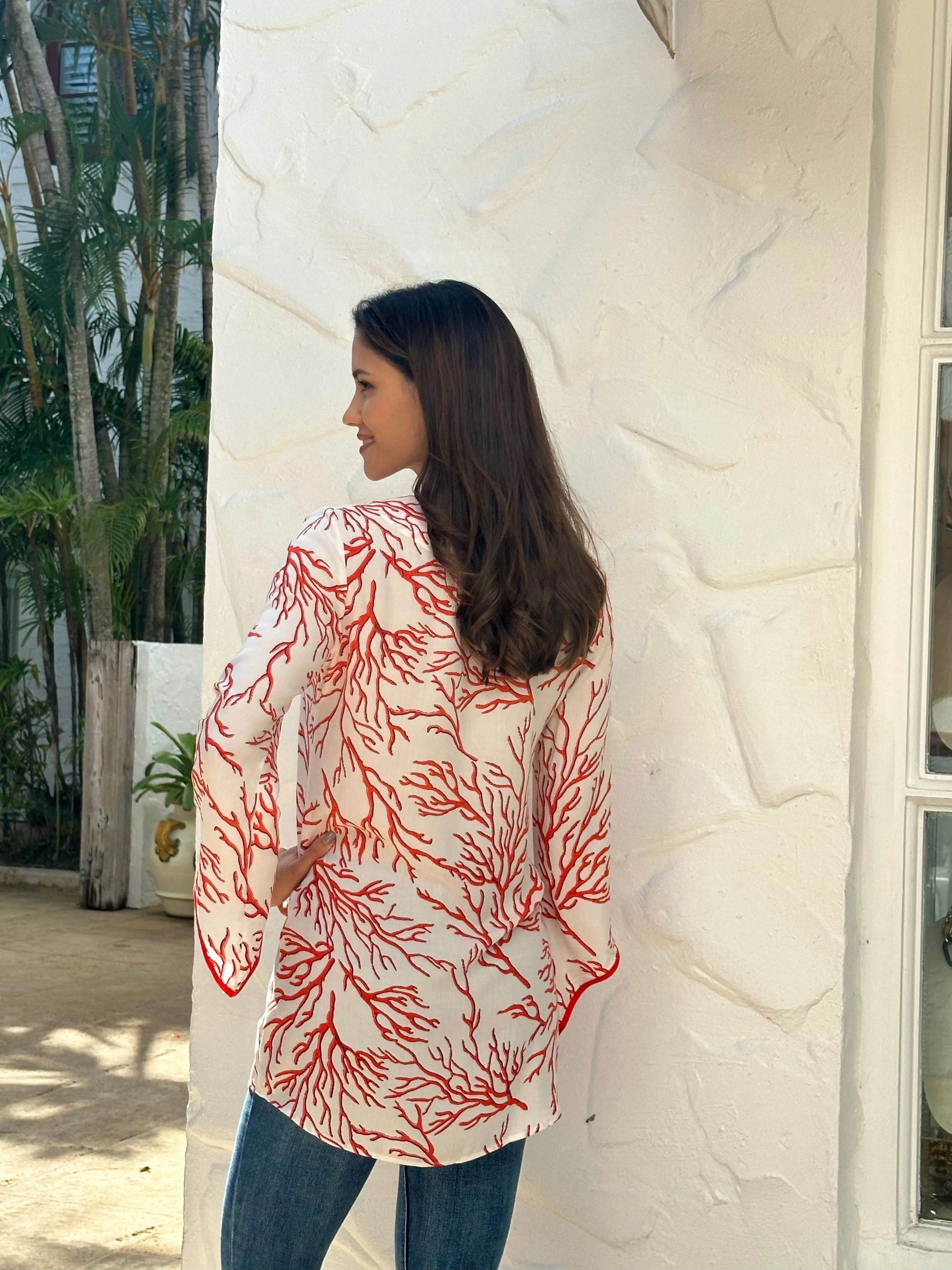 Coral Top in cotton