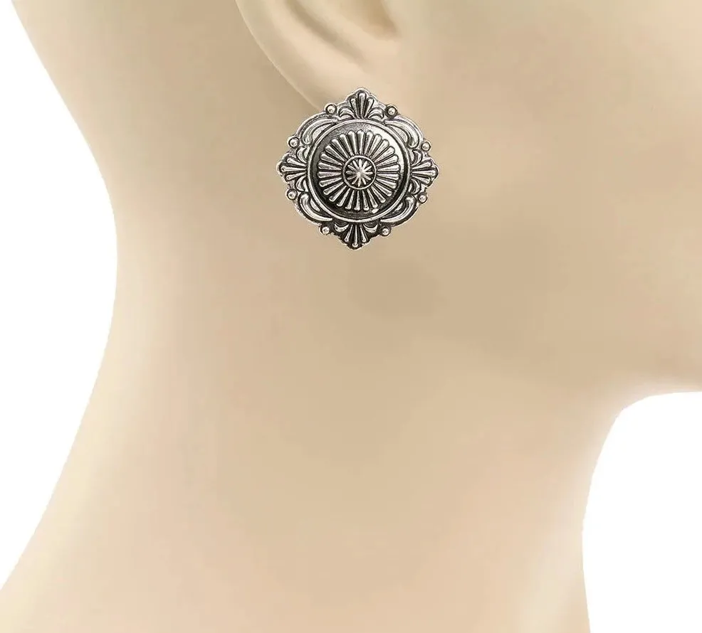 Cottonwood Fashion Silver Concho Earrings