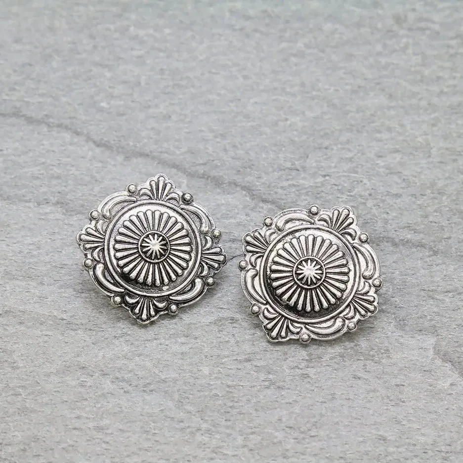 Cottonwood Fashion Silver Concho Earrings
