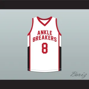 Crossover 8 Ankle Breakers White Basketball Jersey