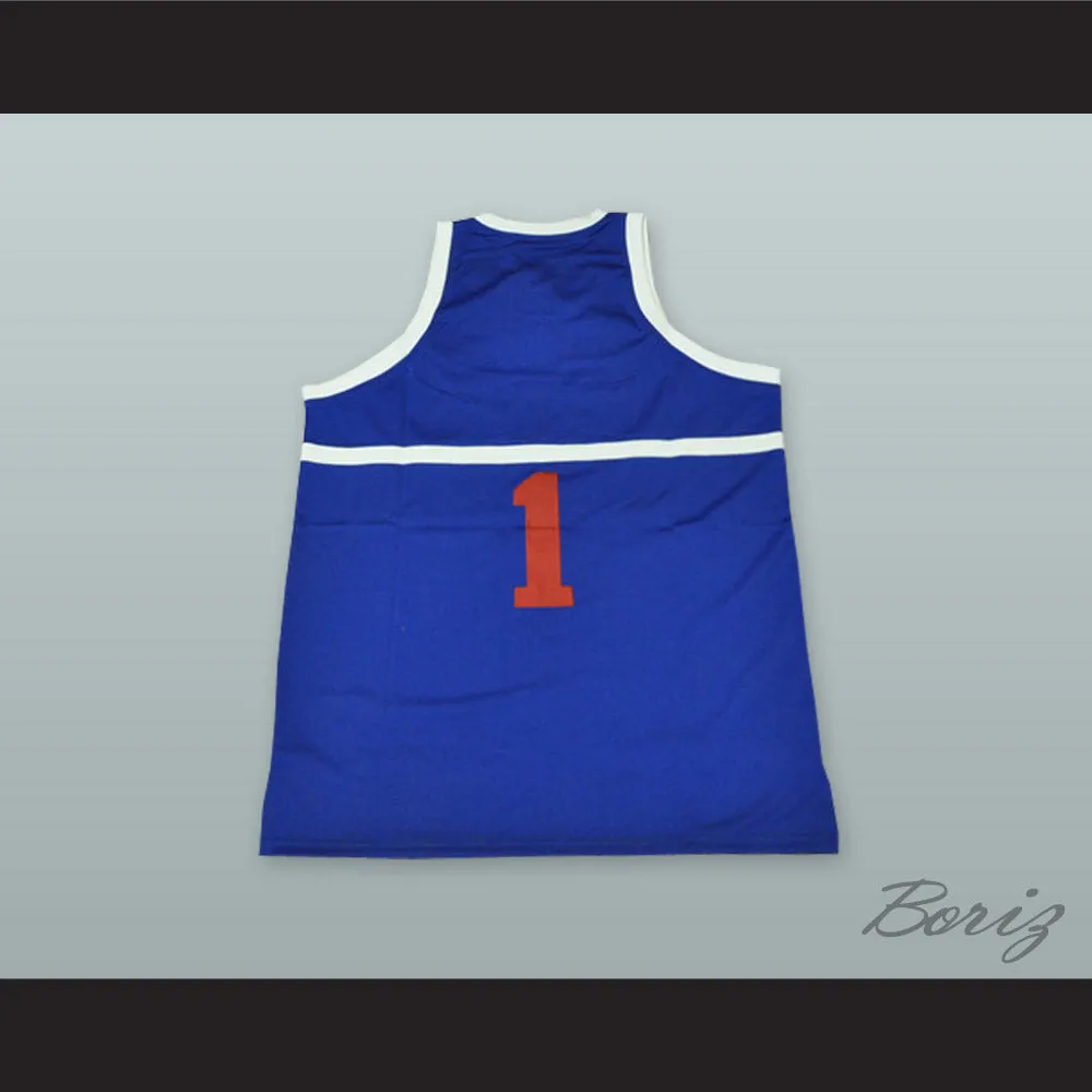 Cuba 1 National Team Blue Basketball Jersey