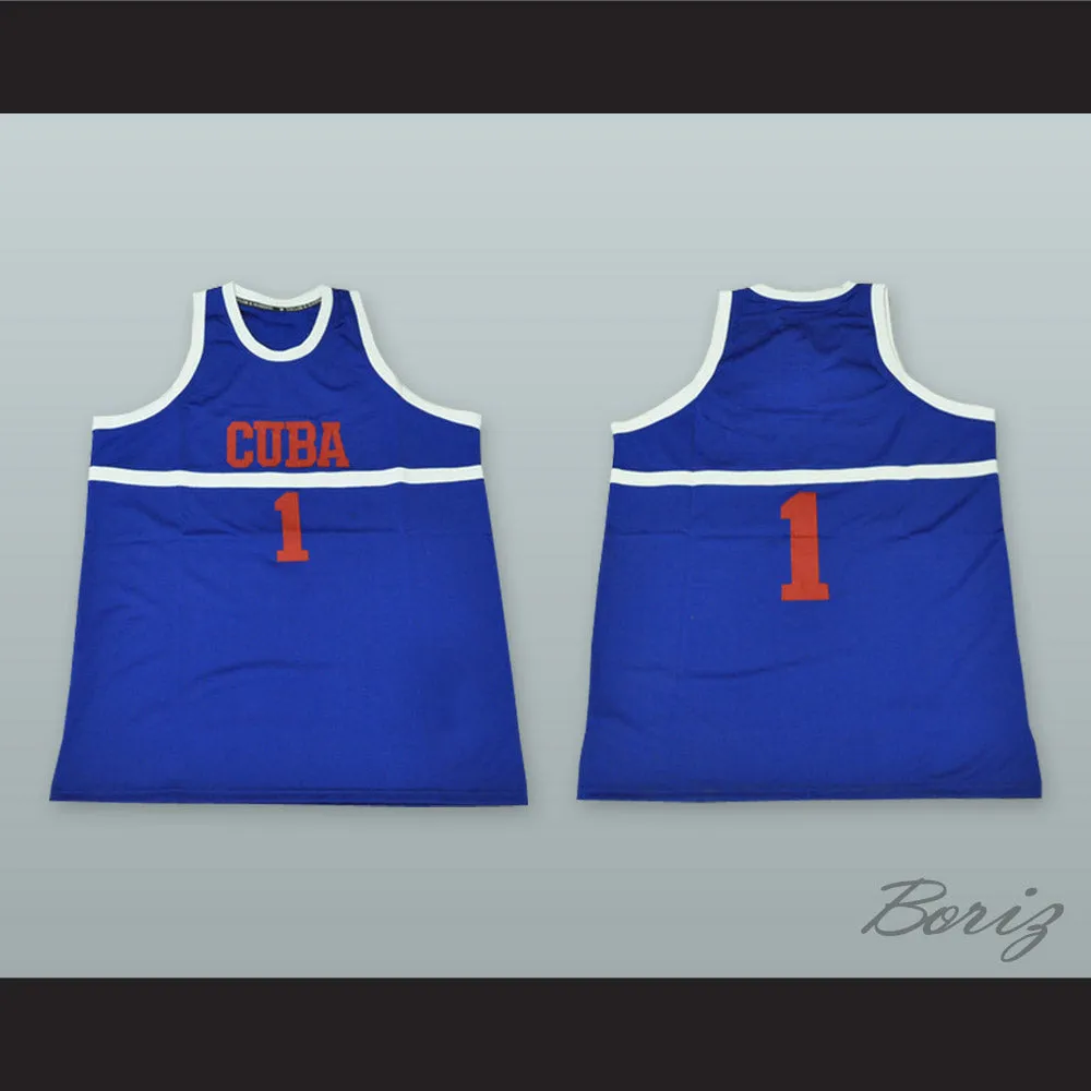 Cuba 1 National Team Blue Basketball Jersey