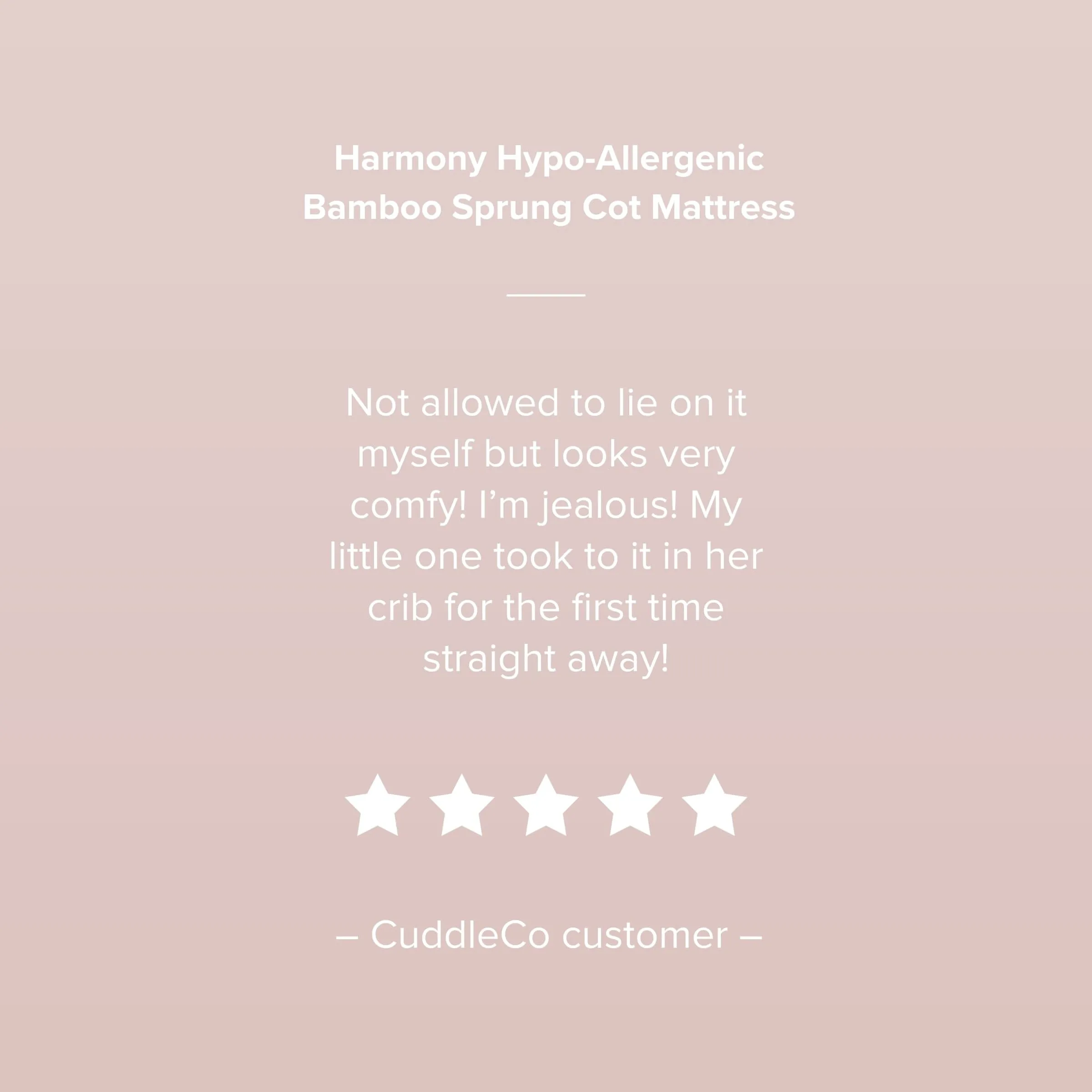 CuddleCo Harmony Hypo-Allergenic Bamboo Sprung Cot Bed Mattress 140 x 70cm