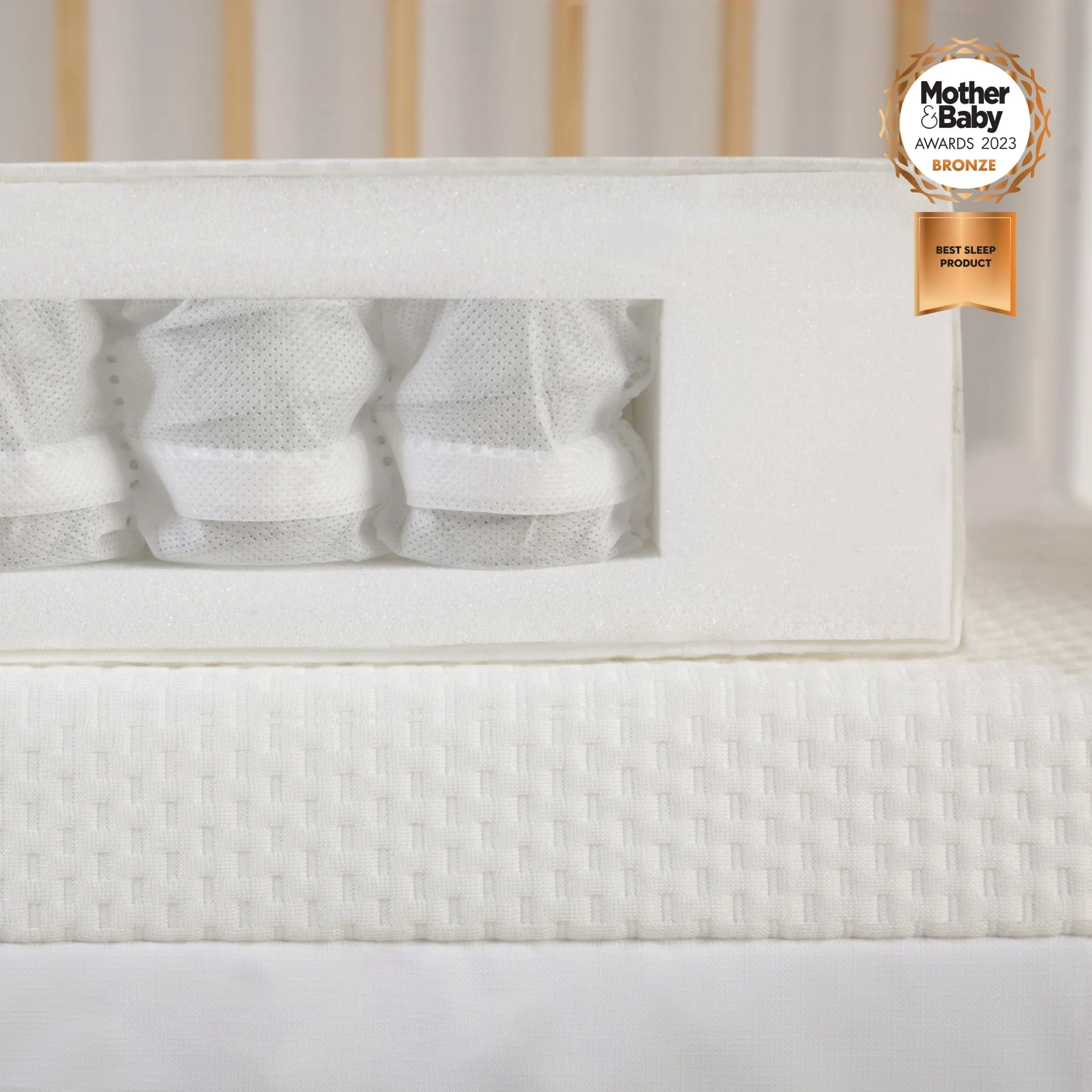 CuddleCo Signature Hypo-Allergenic Bamboo Pocket Sprung Cot Mattress 120 x 60cm
