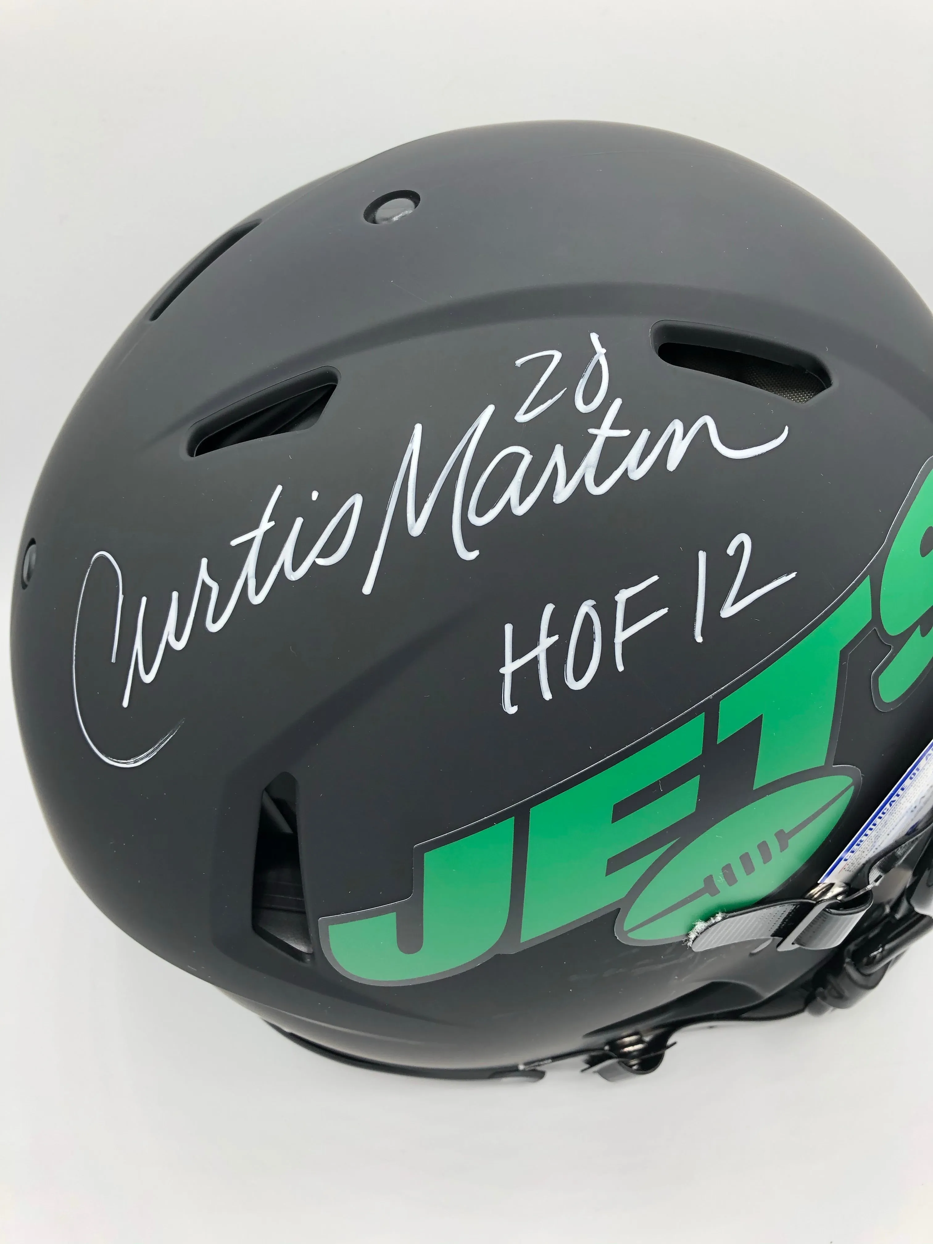 Curtis Martin Autographed Full Size Eclipse Authentic Alternate Helmet with HOF 12 Inscription (PSA)
