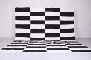 Custom Flat woven rug - Checkered moroccan rug - Wool rug