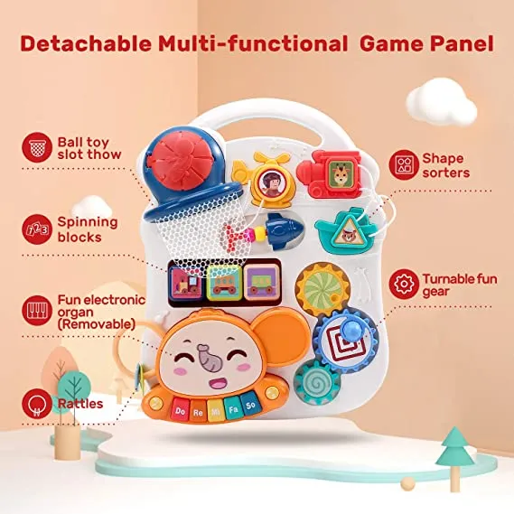 CUTE STONE Sit-to-Stand Learning Walker, 2 in 1 Baby Walker, Kids Early Educational Activity Center, Multifunctional Removable Play Panel, Baby Music Learning Toy Gift for Infant Boys Girls - Retails $80 