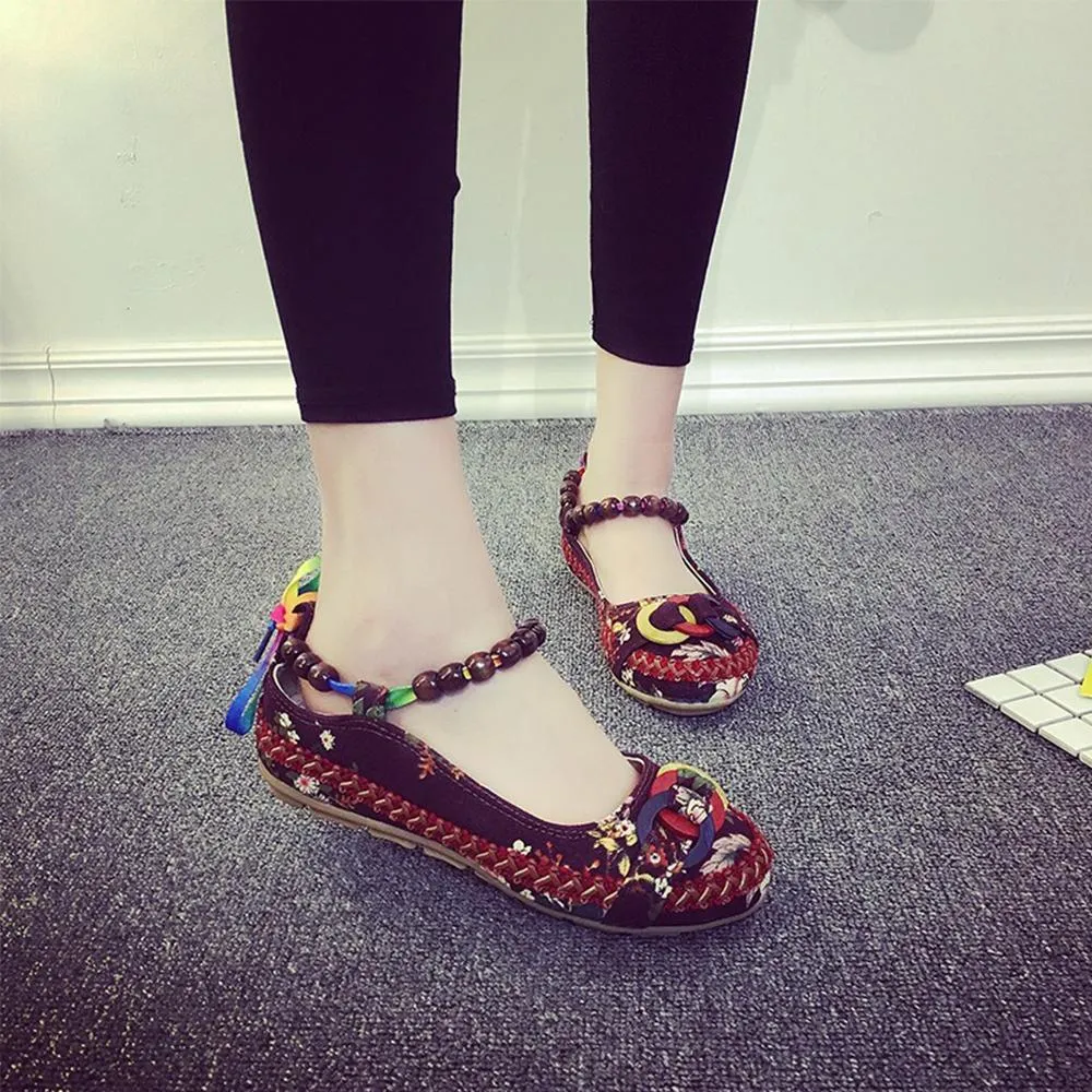 Damen Handgefertigte Perlen bestickte Schuhe