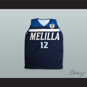 Darko Balaban 12 Club Melilla Baloncesto Navy Blue Basketball Jersey