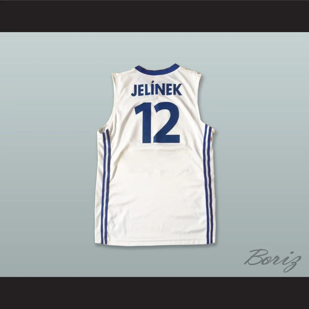 David Jelinek 12 Czech Republic White Basketball Jersey